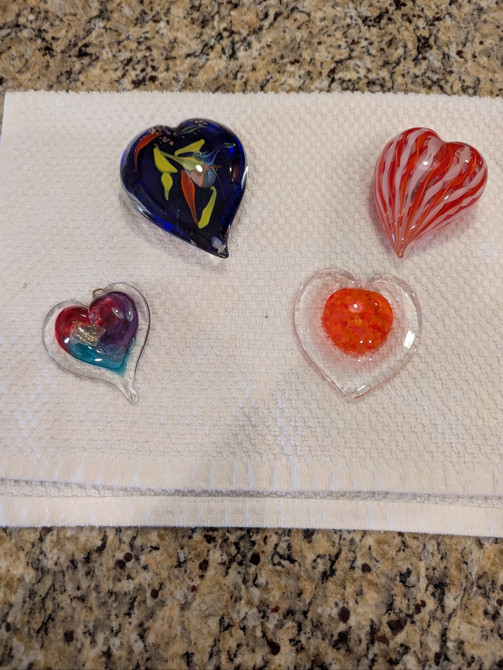 Glass Paperweights, Total Of 4
